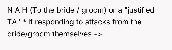 N A H (To the bride / groom) or a...