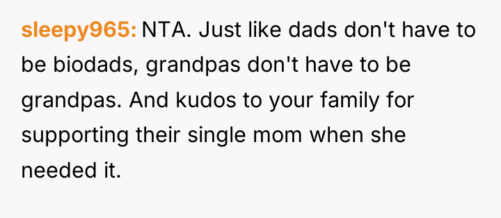 sleepy965 NTA. Just like dads don't have to be biodads,...
