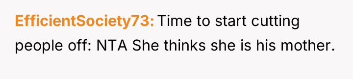 EfficientSociety73 Time to start cutting people off: NTA She thinks...