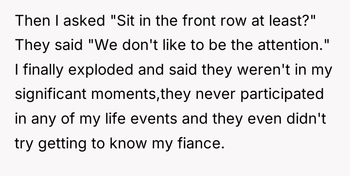 Then I asked "Sit in the front row at least?"...