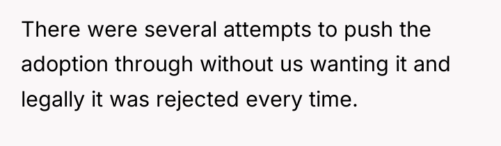 There were several attempts to push the adoption through without...