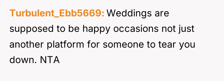Turbulent_Ebb5669 Weddings are supposed to be happy occasions not just...