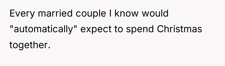 Every married couple I know would "automatically" expect to spend...