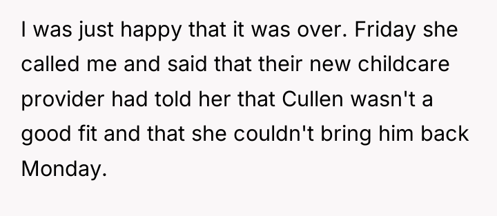 I was just happy that it was over. Friday she...