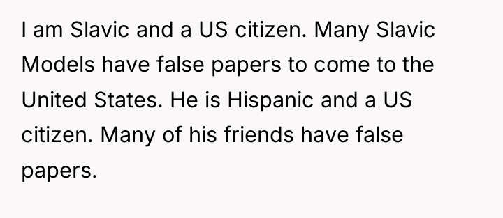 I am Slavic and a US citizen. Many Slavic Models...