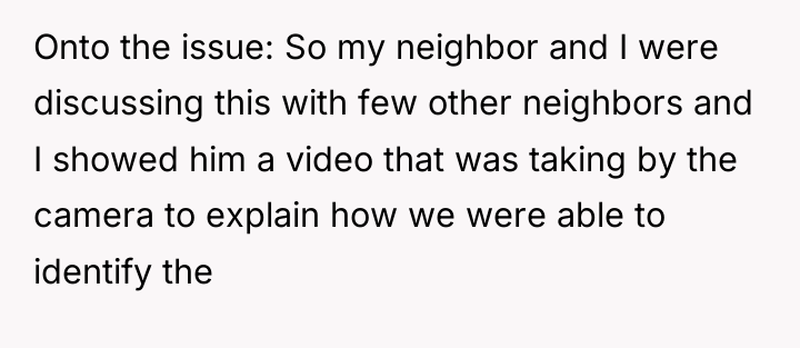 Onto the issue: So my neighbor and I were discussing...