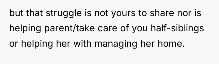 but that struggle is not yours to share nor is...