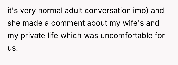 it's very normal adult conversation imo) and she made a...