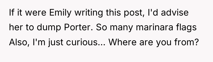 If it were Emily writing this post, I'd advise her...