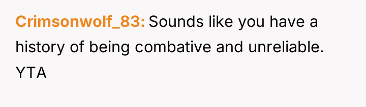 Crimsonwolf_83 Sounds like you have a history of being combative...