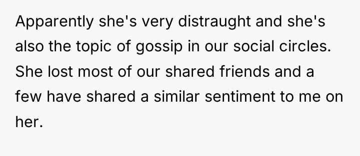 Apparently she's very distraught and she's also the topic of...
