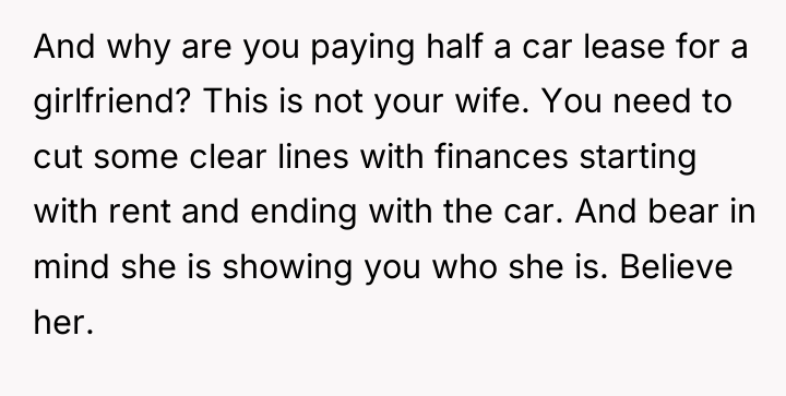 And why are you paying half a car lease for...