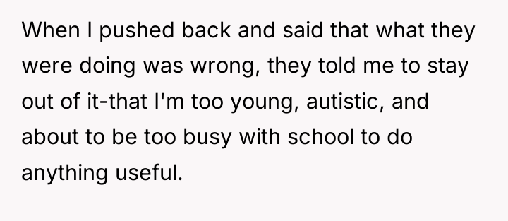 When I pushed back and said that what they were...