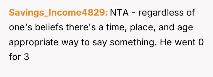 Savings_Income4829 NTA - regardless of one's beliefs there's a time,...