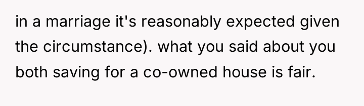 in a marriage it's reasonably expected given the circumstance). what...
