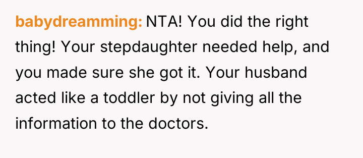 babydreamming NTA! You did the right thing! Your stepdaughter needed...