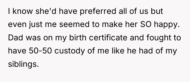 I know she'd have preferred all of us but even...