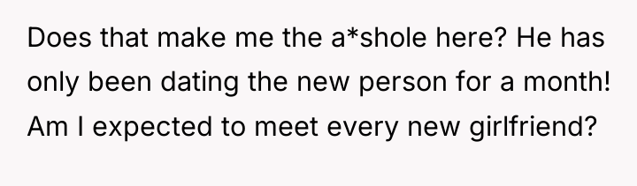 Does that make me the a*shole here? He has only...