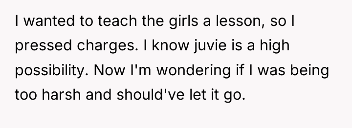 I wanted to teach the girls a lesson, so I...