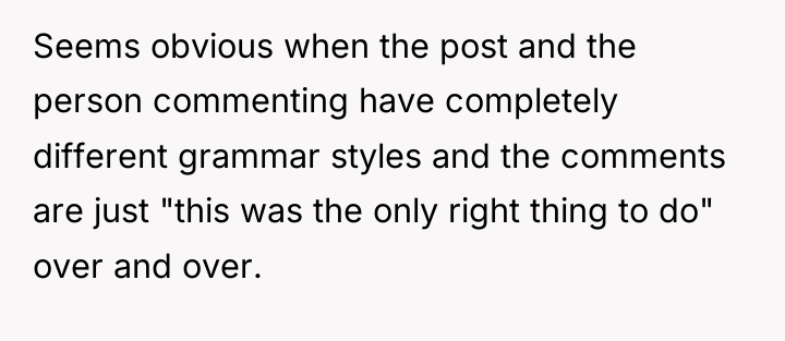 Seems obvious when the post and the person commenting have...