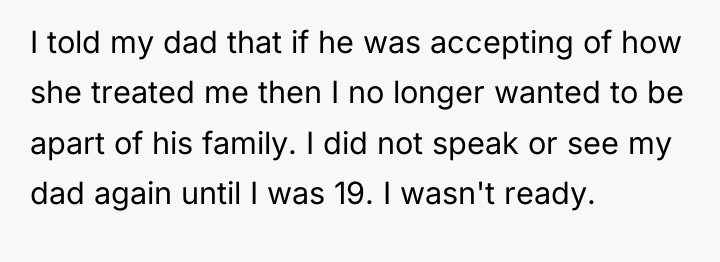 I told my dad that if he was accepting of...