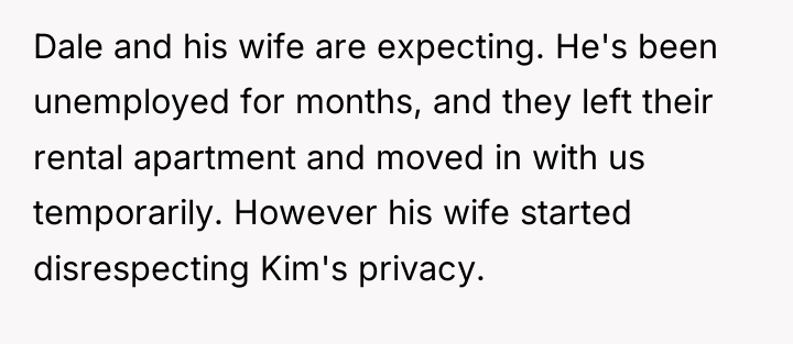 Dale and his wife are expecting. He's been unemployed for...