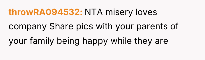 throwRA094532 NTA misery loves company Share pics with your parents...