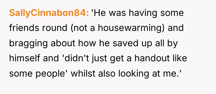 SallyCinnabon84 'He was having some friends round (not a housewarming)...