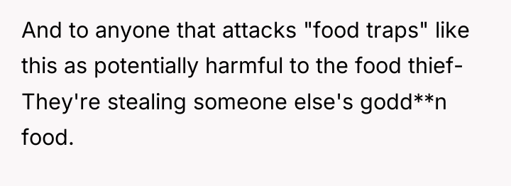 And to anyone that attacks "food traps" like this as...