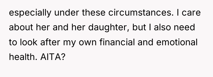 especially under these circumstances. I care about her and her...
