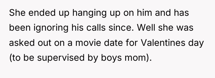 She ended up hanging up on him and has been...