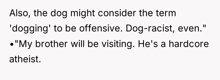 Also, the dog might consider the term 'dogging' to be...