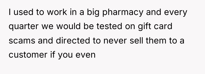 I used to work in a big pharmacy and every...