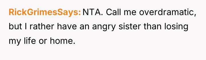 RickGrimesSays NTA. Call me overdramatic, but I rather have an...