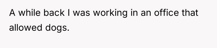 A while back I was working in an office that...