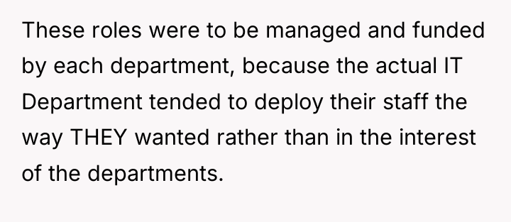 These roles were to be managed and funded by each...