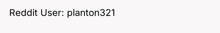 Reddit User: planton321