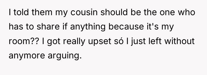 I told them my cousin should be the one who...