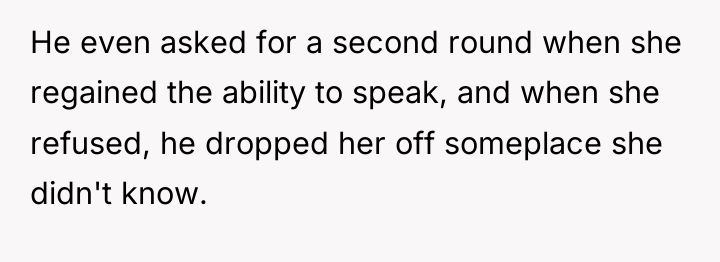 He even asked for a second round when she regained...