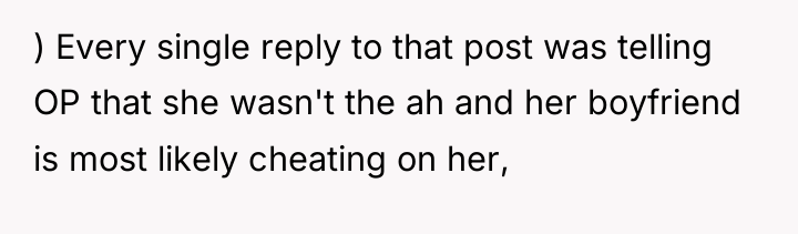 ) Every single reply to that post was telling OP...