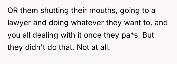 OR them shutting their mouths, going to a lawyer and...