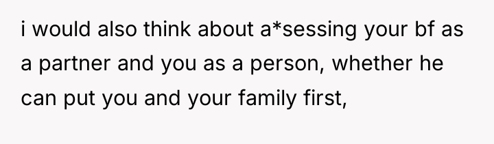 i would also think about a*sessing your bf as a...