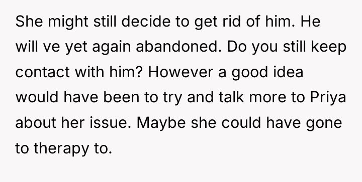 She might still decide to get rid of him. He...
