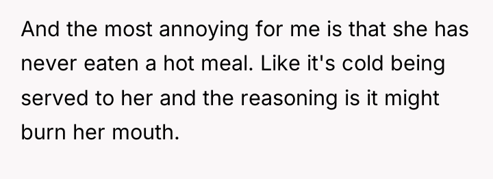 And the most annoying for me is that she has...
