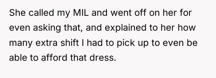 She called my MIL and went off on her for...
