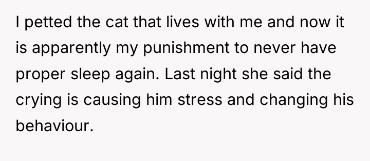 I petted the cat that lives with me and now...