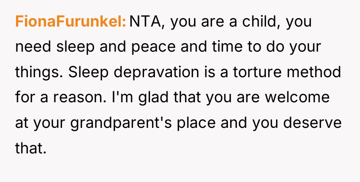 FionaFurunkel NTA, you are a child, you need sleep and...