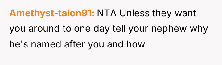 Amethyst-talon91 NTA Unless they want you around to one day...