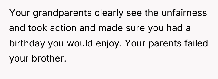 Your grandparents clearly see the unfairness and took action and...