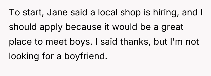 To start, Jane said a local shop is hiring, and...